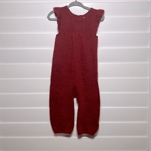 GAP 6-12M baby girl deep red knit jumpsuit